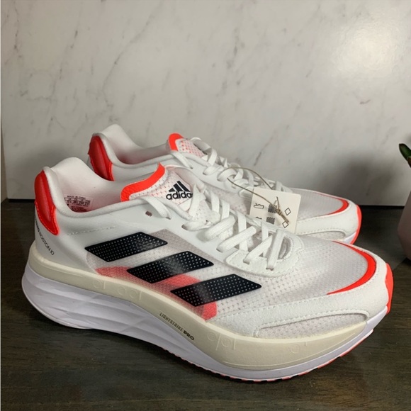 adidas Adizero Boston 10 “White Solar Red” - Picture 7 of 9